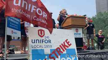 'Stay the hell out of the media': Striking Windsor Salt workers rally outside Windsor City Hall