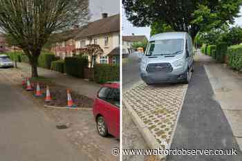Work on grass verge, Oxhey Drive, South Oxhey, completed