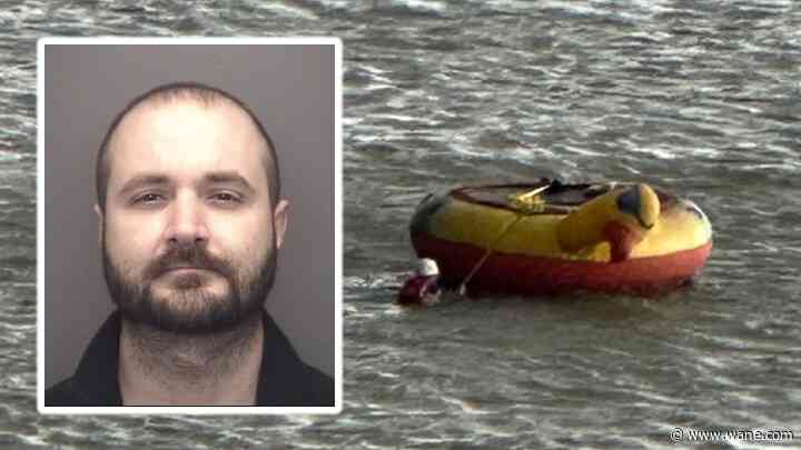 Man spotted on stolen rubber ducky raft on the Ohio River arrested