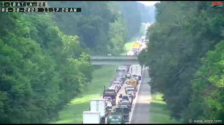 Buckling roadway forced I-10 closure in Ascension Parish, likely caused by excessive heat