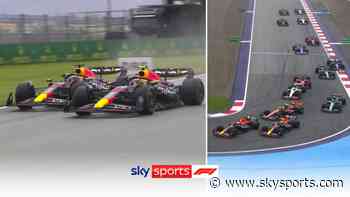 Red Bulls almost collide in epic rain-soaked first Sprint lap