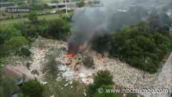 Drone video shows home completely leveled after explosion in Unincorporated Lisle