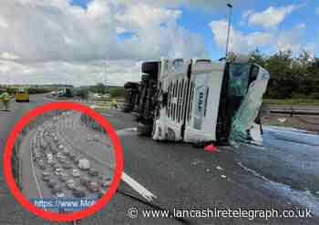 Man and woman taken to hospital after M6 milk tanker crash