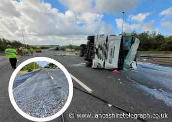 Updates: Two taken to hospital after milk tanker crash on M6