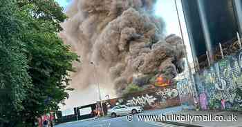 Shocked driver spots huge balls of fire dead ahead - and quickly backs up