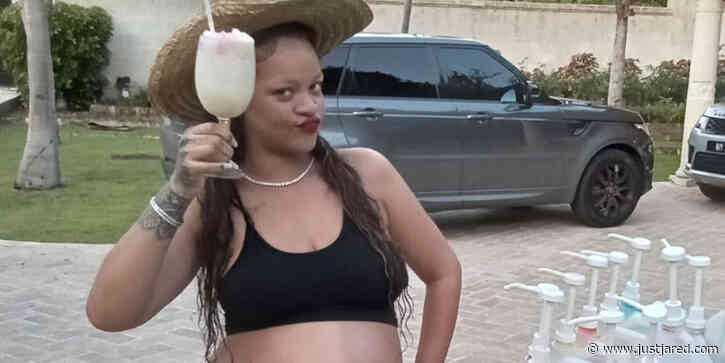 Pregnant Rihanna Playfully Poses With Snowcones While Visiting Barbados