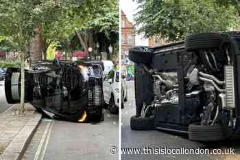 Church Row, Hampstead Village, closed after car crash