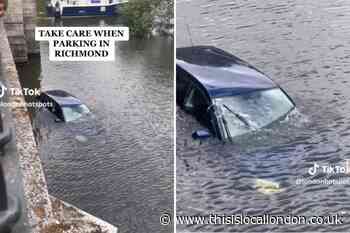 Viral TikTok shows car stranded in River Thames near Richmond Bridge