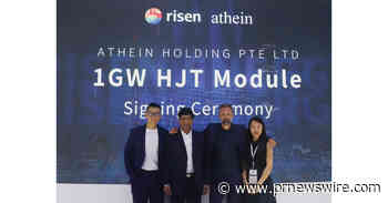 Risen Energy assina contrato de fornecimento do módulo HJT de 1GW com Athein