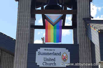 Pride flag taken from Summerland church