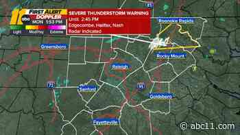 Severe thunderstorm warning for Edgecombe, Halifax and Nash counties
