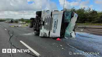 Spilled milk closes the M6 motorway after tanker crash