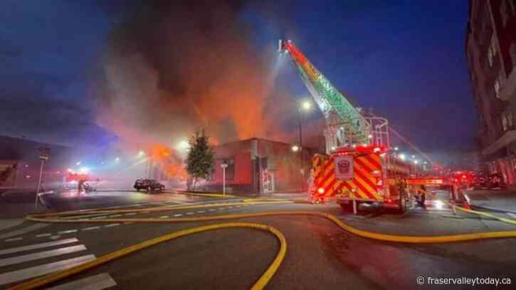Fierce blaze damages several businesses, forces evacuation in downtown Vernon, B.C.
