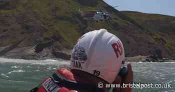 Major rescue after walker trapped 50ft up on 'treacherous' cliff face