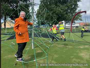 Hyndburn Council boss take to play equipment at Knuzden rec