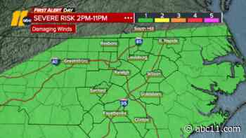 Scattered showers expected this afternoon into tonight