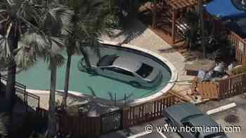 Car crashes into pool at Fort Lauderdale apartment complex