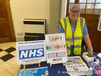 Birthday cards at York Library to support the NHS on 75th birthday