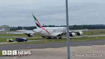 Fire engines called as smoke seen when Airbus A380 lands at Birmingham