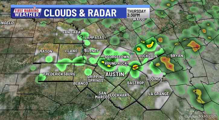 Scattered showers and thunderstorms again on Thursday