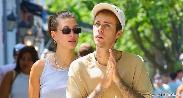 Hailey & Justin Bieber Meet Up with a Friend for Lunch in Southampton