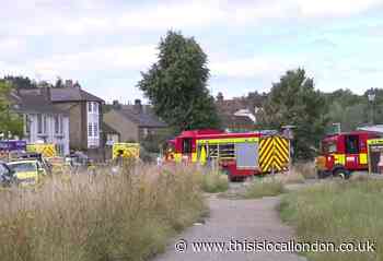 Video from the scene after Land Rover crashes into Wimbledon school