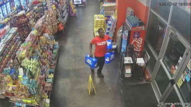 Deputies searching for man seen stealing multiple cases of beer from WBR convenience store