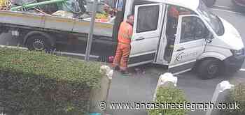 Workman appears to urinate on Blackburn street's pavement