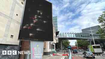 Bristol digital ad screen vandalised with paint