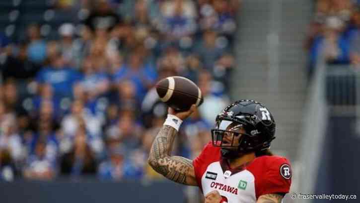 Veteran Ottawa quarterback Masoli to make ’23 season debut versus Ticats
