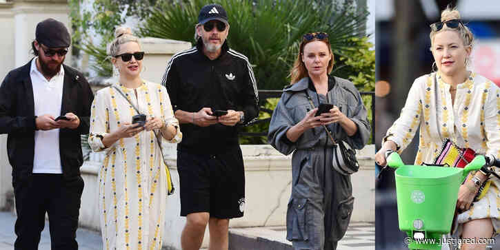 Kate Hudson & Danny Fujikawa Join Stella McCartney & Husband Alasdhair Willis on Double Date Bike Ride
