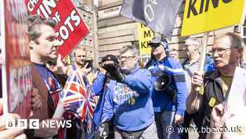 Protesters chant 'not my king' outside King Charles III's Coronation celebration