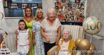 Five generations come together to celebrate great-great grandmother's 100th birthday in Gateshead