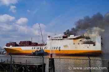 Crews Continue to Battle Cargo Ship Blaze That Killed 2 New Jersey Firefighters