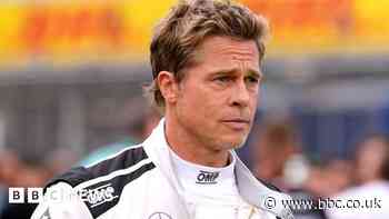 Brad Pitt films at Silverstone during F1 British GP weekend