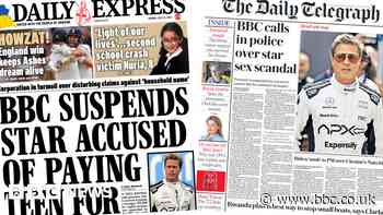 The Papers: 'BBC suspends star' and 'calls in police'