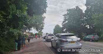100 concerned parents and locals gather outside school after 'teacher stabbed'