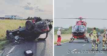 B22 bei Burgebrach: Familienauto überschlägt sich mehrfach - zwei Verletzte bei Unfall