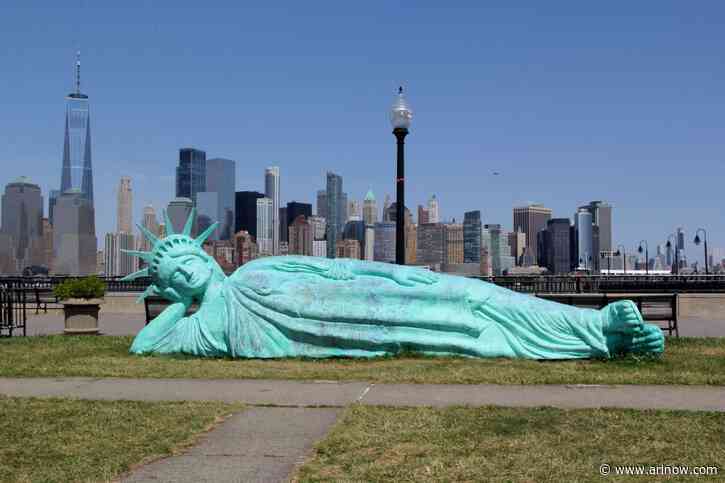 A lounging Lady Liberty to lie down in Arlington for the next year