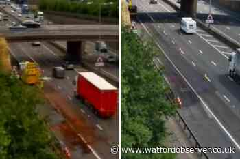 Herts delays after roadworks on M25 due to fuel spillage