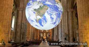 See giant Earth take over space at Durham Cathedral
