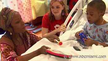 Pediatric patients at Joe DiMaggio Children's Hospital receive musical instruments donation