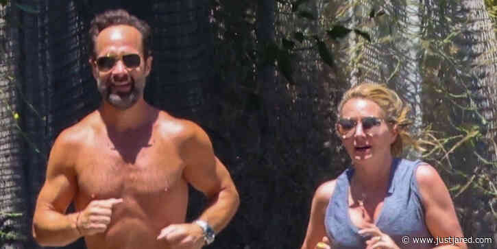 Chris Diamantopoulos Goes Shirtless While Jogging With Wife Becki Newton