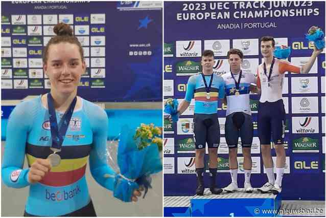 Zilver voor Katrijn De Clercq en Gianluca Pollefliet in afvalling, Milan Van Den Haute stelt Belgisch record scherper in ploegenachtervolging