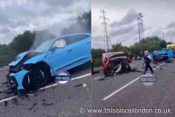 Six injured after Lamborghini and Royal Mail van crash in Beckton
