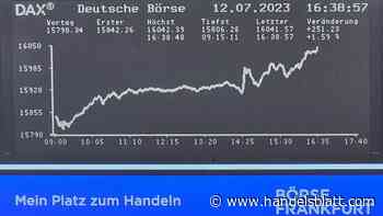 Dax aktuell: Dax steigt nach niedriger US-Inflation über 16.000 Punkte – Zalando legt zweistellig zu