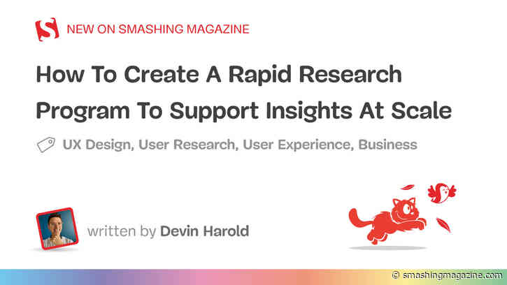 How To Create A Rapid Research Program To Support Insights At Scale