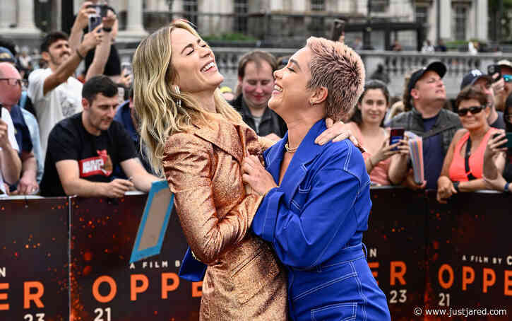 These Photos of Emily Blunt & Florence Pugh at the 'Oppenheimer' London Photo Call Prove They're Besties in Real Life!