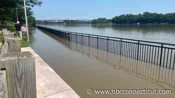 Floodwaters inundate boardwalk at Harbor Park in Middletown