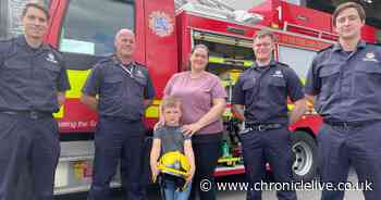 Heroic boy, five, meets firefighters who came to mum's aid in dramatic River Wear rescue